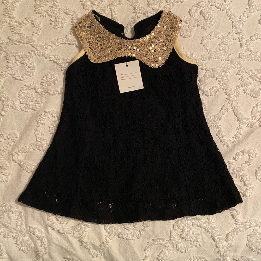 Black and gold lace dress/ top
